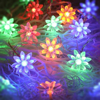 One94Store Double Silicone Flower String Light 30 LED 8 Meter Lotus Flower Fairy Light for Home Decoration, Indoor Outdoor Decoration Flower Light for Diwali, Christmas (Multicolor, Plug-in)