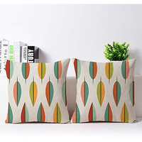 The Purple Tree Ethnic Printed Jute Cushion Covers (16x16 inch, Pack of 2) Cushion Covers, Jute Cushion Covers, Sofa Cushion Covers, Diwali Cushion Cover LR124