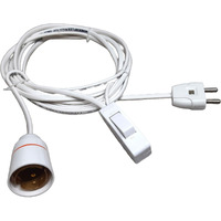 Exquisite Export International B22 Bulb Holder with on/off Pendent Switch & 2 Pin Plug Extension Cable for lamp hanging with flexible Wire for Home Diwali, Christmas Decoration with eBOOK (3 meter)