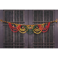 Collectible India Handmade Cotton Multicolour Toran/bandarbar/bandarwal for Main Door/Temple Door Ethnic Bandarwal Wall Hanging - Diwali Decoration Items for Home(Size 40 x 6 Inches)