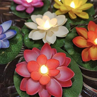 Genric Trending Trunks Water Sensor Floating Lotus Flower LED Tea Candles for for Pool, Pond, Glass Bowl, Diwali, ation (Pack of 3) Random Color *Made in India*