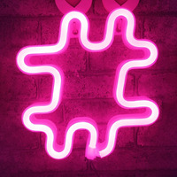 SATYAM KRAFT Marquee Alphabet Shaped Neon Led Light for Home Decoration, Diwali Decoration Item and Wall Lamp, Pink, 1 Piece (Symbol-#)