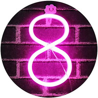 SATYAM KRAFT Marquee Alphabet Shaped Neon Led Light for Home Decoration and Wall Lamp, Pink, 1 Piece, Diwali Decoration Item (Number-8)