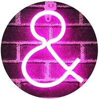 SATYAM KRAFT Marquee Alphabet Shaped symbol & Neon LED Light for Romantic Gift, Diwali Decoration Item, Night Light Lamp, Decorative Light and Wall Lamp (Pink,1 Piece) (Symbol-&)