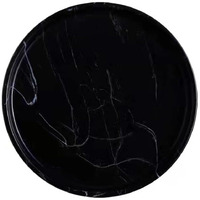 Elegant Marbled Round Jewelry Dish Key Holder, Black Ceramic Vanity Tray Bathroom Organizer for Soap Perfume Candle Small Plant, Mini Dresser Organizer Home Decor(Black, 4.5)