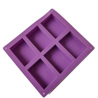 Grizzly 1 Pc Silicone 6 Cavity Rectangle Cake Mould Chocolate Soap Mould Baking Mould Soap Making Candle Craft (Rectangle Mould)