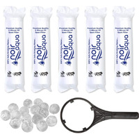 Noir Aqua 5 PP Spun Filter + 1 Free Spanner + 5 Antiscalent Balls | for All Type of RO Water purifiers - RO Spun Filter Cartridge Sponge Replacement Water Filter Candle