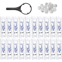 Noir Aqua - 20pcs PP Spun Filter + 1 Spanner + 4 Antiscalant Balls | for All Types of RO Water Purifiers - RO Spun Filter Cartridge Sponge Replacement Water Filter Candle