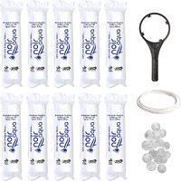 Noir Aqua PP 10pcs PP Spun Filter + 1 Spanner + 4 Antiscalant Balls + 2mtr Water Pipe | for All Types of RO Water Purifiers - RO Spun Filter Cartridge Sponge Replacement Water Filter Candle
