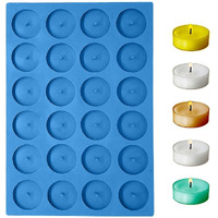 KARP 24 Cavity Tealight Candle Molds for Candles Making Cake Decoration, Easy to Demold-1 Qty Mix Color