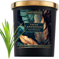 French Obsession Scented Candles for Home Decor, Bedroom| Scented Candle Gift Set for Wife,Girl| 560 gm| Burn 60+ Hrs | Aroma Therapy Candles| Fragrance Candles for Home | Lemon Grass Scent