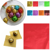 Amit Marketing Chocolate Wrapping Paper I Plain Aluminium Embossed Foil I for DIY Sweets Candies Chocolate Candy Wrappers I Birthday Wedding Shower Party Decor Items I Pack of 50 Pcs - Multicolor