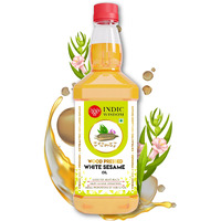 IndicWisdom Wood Pressed White Sesame Oil 1 Liter (Cold Pressed White Sesame Oil - Extracted on Wooden Churner)