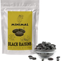 Minimal Dry Fruits Black Raisins With Seeds For More Benefits 1kg - Kala Munakka Kali Draksh Kishmish
