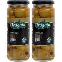 Fragata Pitted Green Olives Queen 340g (Pack of 2)
