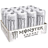 Monster Energy Chefsneed Ultra Zero Drink, (Pack Of 12 Cans X 500Ml Each), Vegetarian - Ultra Zero