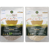 Greenhabit Jowar & Ragi Kurumura Combo a.k.a Sorghum Puff & Finger millet Puffs for Healthy Breakfast Snack Food (Puffed Jowari 200g & Puffed Ragi 200g pack each)
