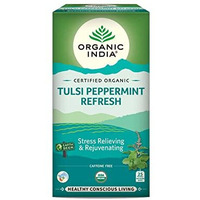 ORGANIC INDIA Tulsi Peppermint Refresh 25 Tea Bags || Stress Relieving & Rejuvenating || Feeling Refreshed || Tulsi Tea - 25 Tea Bags