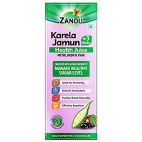 Zandu Karela Jamun Juice 1L,Controls Blood Sugar,Diabetes Care,With 3 Added Herbs Methi,Neem&Tvak,No Added Sugar Or Flavours,1 Count