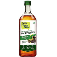 Tata Simply Better Pure & Unrefined Cold Pressed Mustard Oil,Naturally Cholesterol Free, 1L, Rich Aroma & Flavour of Real Mustard Seeds, A1 Grade Mustard Seeds