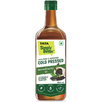 Tata Simply Better Pure and Unrefined Cold Pressed Sesame (Gingelly) Oil, Kolhu/Kacchi Ghani/Mara Chekku/Ganuga, Naturally Cholesterol Free, 500ml, Sesame Oil with Rich Aroma & Flavour of Real Sesame Seeds, For Daily Cooking with Multipurpose Usage, A1 Grade Sesame Seeds, Purity in Every Drop