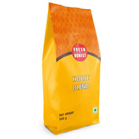 FRESH & HONEST House Blend, Roasted Coffee Beans, 500 g with Medium to Dark Roasting, Full Body & Crema, Bag