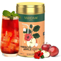 Hibiscus Apple Iced Tea Instant Premix (150g/5.29oz) 60 Servings | Lightly Sweetened Iced Tea | Tarty Hibiscus & Sweet Apple | Best for Mocktails & Cocktails | Packed in Tin Caddy | VAHDAM
