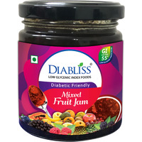 Diabliss Mixed Fruit Jam Replacement for Sugar Free Jam for Diabetic - Clinically Tested | Low GI | Fresh Nutritious Fruits | Irresistibly Tasty - 225g Bottle