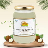 SHUDDHA GRAM Organic Cold Pressed Virgin Coconut Oil | 500ml Glass Bottle |100% Certified Organic | Extracted from Fresh Coconut Milk | Perfect for Cooking, Hair, Skin & Baby Massage