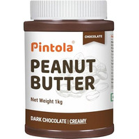 Pintola Peanut Butter Chocolate Flavour Creamy 1kg - 18.6g Protein & 5.2g Dietary Fiber, Made with Premium Roasted Nuts & Cocoa, Gluten Free, Zero Cholesterol & Trans Fat, Vit E & B3, Dark Chocolate