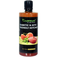 Growwsafe Tomato Ketchup (500Ml)|No Afrificial Sugar Tomato Ketchup|Low Calorie|No Artificial Colors & Flavours|Tangy & Sweet Healthy Sauce|Ultra Low-Carb & Ultra Low-Gi|Tomato Sauce|Keto Friendly