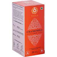 6rasa Chamomile Calm Tea Bags With Mint, Tulsi | For Good Sleep And Stress Relief | 100% Natural Herbs & Spices | No Added Sugar (1.6 Gram Each, 25 Tea Bags) (Pack Of 1)