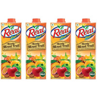 Real Masala Mixed Fruit Juice - 1L (Pack of 4) | No Added Preservatives, No Artificial Colours & Artificial Flavours | Goodness of Best Fruits with Chatpata Masala | Daily Dose of Fruit Nutrition| Tasty, Refreshing & Energizing Fruit Drink