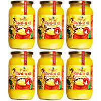 Gavyamart Bilona ghee 100% Fresh Pure Desi Kankrej Organic Non GMO Cow Ghee-Made Using Traditional Bilona Method - Glass jar pack (Pack of 6)