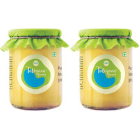 Talegaon farms Ghee 1 Litre | Cow Desi Ghee | Vedic Bilona Method | Curd Churned | Glass Jar (Pack Of 2, 500 Ml Each)