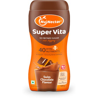 NuNectar Super Vita | Junk Free Nutrition Drink for Kids, No Sugar, 40 Nutrients, Swiss Chocolate flavour, 500g