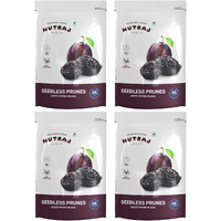 Nutraj California Pitted Prunes (Dried Seedless Plums) 800g (200g X 4) | Dried Plum | Seedless | Gluten Free | Non GMO | High in Dietary Fiber | Healthy Snacks | Pack of 4
