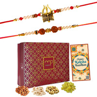 Maalpani Rakhi With Dryfruits For Rakshabandhan Gift Hamper | Almond - Cashew - Raisin - Pista Dry Fruits And Rakhi Box For Brother | Mix Dry Fruit Rakhi Combo Pack |D230RWD