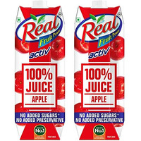 DABUR Real Activ 100% Apple Juice with No Added Sugar or Preservatives -1L (Pack of 2)