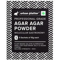 Urban Platter Professional-Grade Agar Agar Powder, 50g (5 Sachets of 10g Each, Plant-Based Gelatin Alternative, Ideal for Veg Jelly and Vegan Cheese)