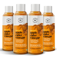 Wellbeing Nutrition Apple Cider Vinegar with Turmeric, Amla, Cinnamon and Black Pepper | Raw Unfiltered with 2X The Mother | Weight Management, Boost Immunity & Detox, Skin Health | 500ml - Pack of 4