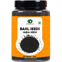 NATUREONUS Basil Seeds 350 Gram - Tukmaria Seeds With High Fibre And Omega 3 | Sabja Seeds | Seeds For Eating
