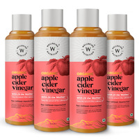 Wellbeing Nutrition Organic Himalayan Apple Cider Vinegar (ACV) with Mother of Vinegar | 2X Strands of Probiotic and Enzymes | Raw, Unfiltered, Unpasteurized | 500ml - Pack of 4
