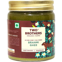 TWO BROTHERS ORGANIC FARMS - Desi Cow Ghee Gir Cow Ghee (Brahmi) 250Ml | Cultured Cow Desi Ghee | Curd-Churned Bilona Ghee | Pure, Natural, And Healthy | Grass-Fed Desi Gir Cow Organic Ghee