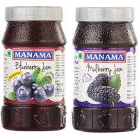 Manama Blueberry Fruit Jam and Mulberry Fruit Jam, 500GMS Each, Pack of 2