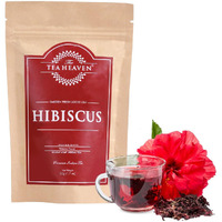 The Tea Heaven 100% Natural Organic Hibiscus Iced Cold Tea Leaves | Perfect For Summers | Instant Refreshing | Herbal Dried Tea Leafs | Cocktails, Mocktail & Syrups | 50 Gms (Pack Of 1)