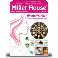 Millet House Womens Malt 400 Grams | Sprouted Millets Ayurvedic Herbs Malt | 100% Organic Health Mix for Women| Certified Special Women Health Mix Malt (Pack of 1, 400 Grams)
