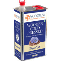 WOODFRESS Flaxseed Oil Cold Pressed - 5 Litre, Omega 3 Alsi Oil, Pure & Natural Linseed Oil, Javas/Jawas Alsi Ka Tel For Cooking, Salads & Health Care, Vegan & Multipurpose, Wood Pressed Flax Seed Oil