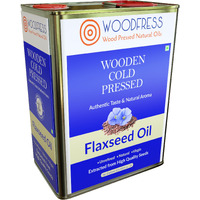 WOODFRESS Flaxseed Oil Cold Pressed - 3 Litre, Omega 3 Alsi Oil, Pure & Natural Linseed Oil, Javas/Jawas Alsi ka Tel for Cooking, Salads & Health Care, Vegan & Multipurpose, Wood Pressed Flax Seed Oil - 3L