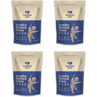 Nourish You Jumbo Rolled Oats | Gluten Free | Whole Grain Rolled Oats with High Fibre & Protein | Diet food for Weight Management | 2 Kg (Pack of 4)